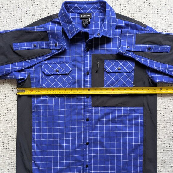 BURTON Brighton Performance Flannel Men's L Shirt in Cobalt Blue Performer Plaid - Picture 6 of 9